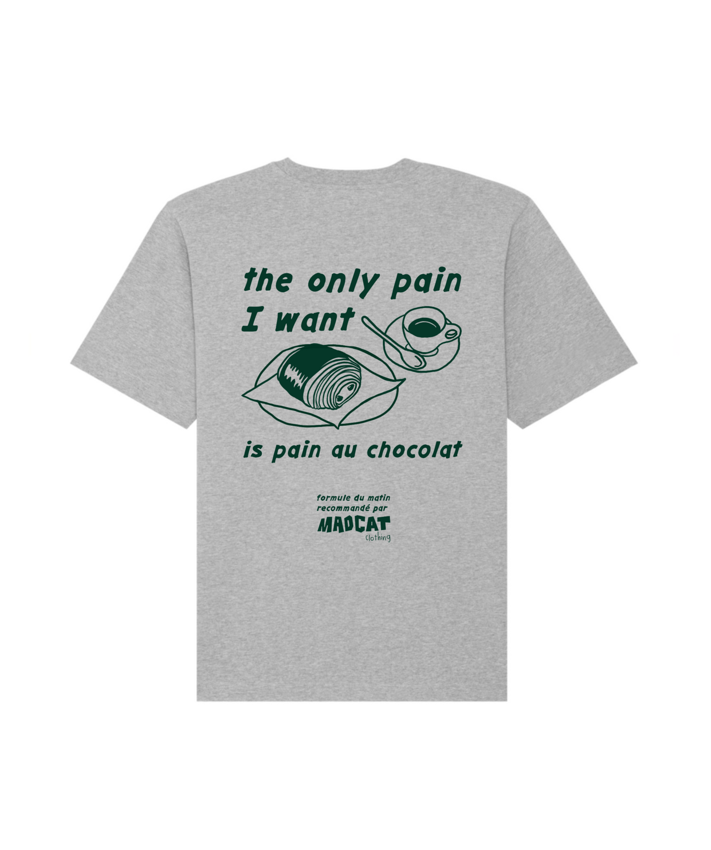 T-Shirt, "Pain au chocolat", Grau